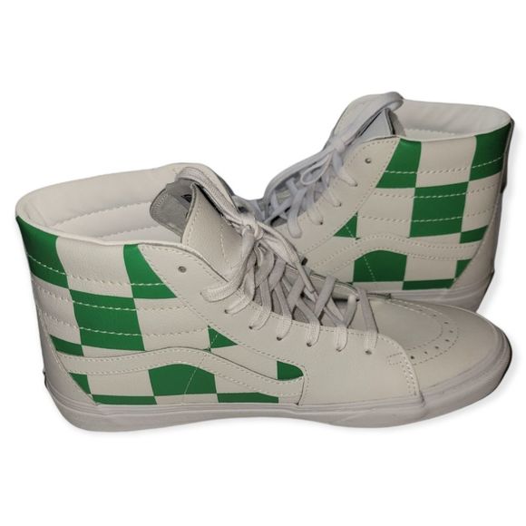NWOT Van's Light Green & White Sk8 Checkerd Sk8 Hightop Sneakers - Picture 6 of 9